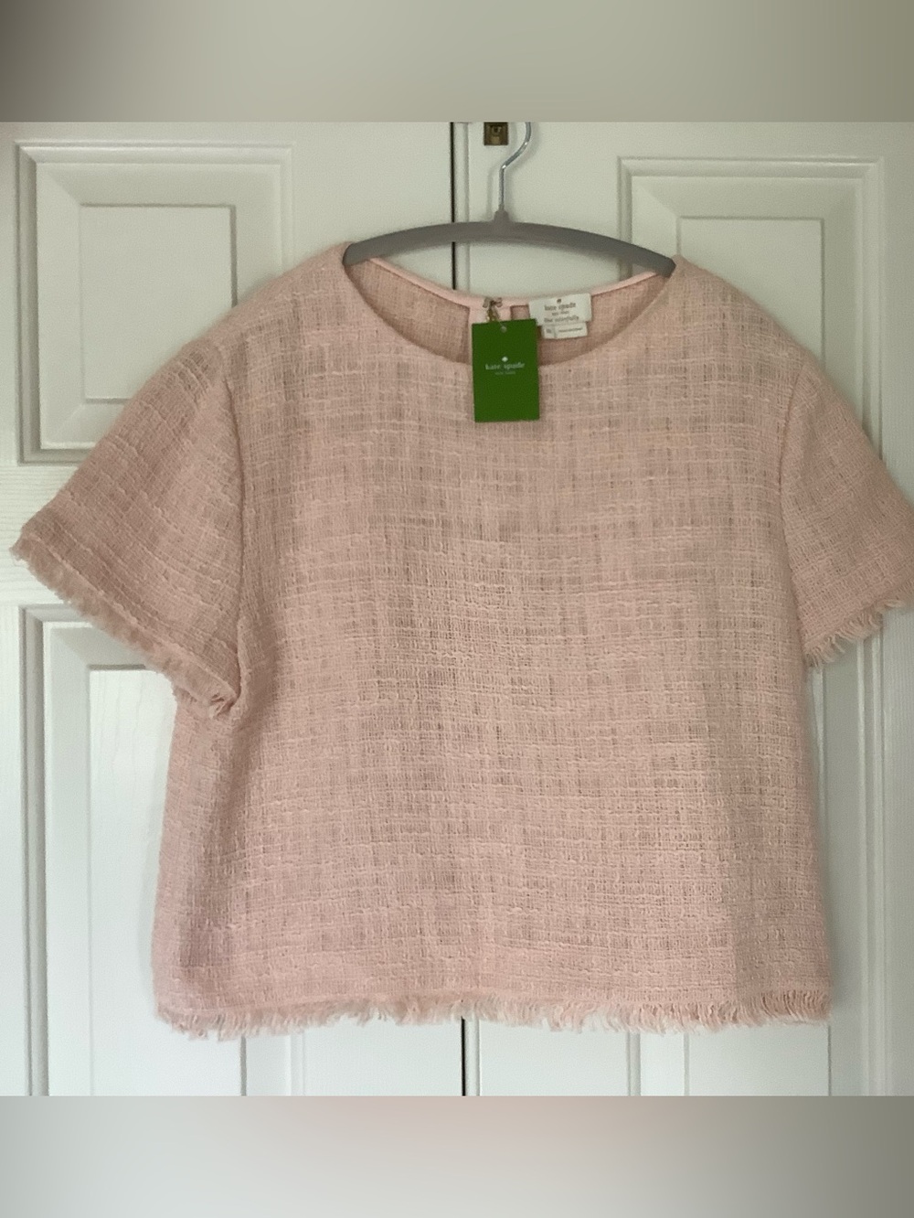 kate spade Light Pink Tweed Boxy Short-Sleeve Top